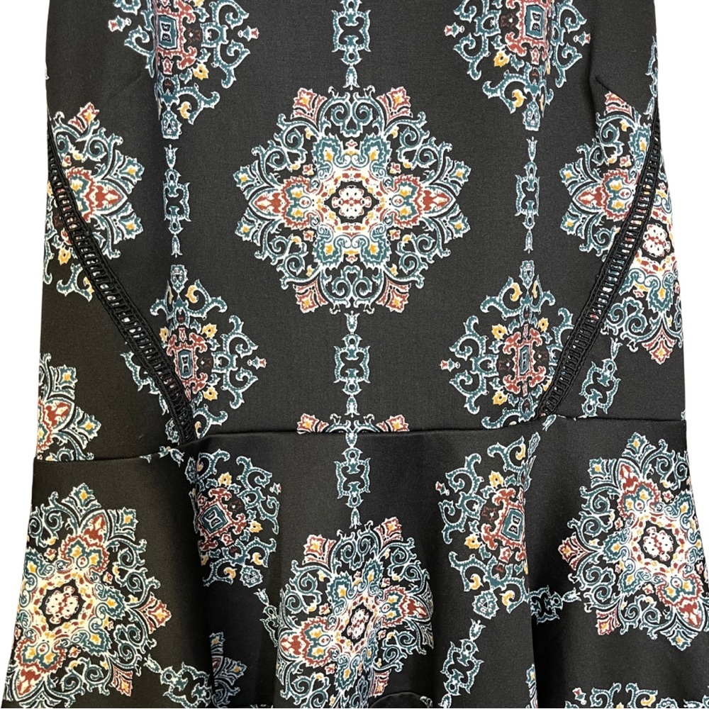 Massimo sleeveless dress black colorful swingy lightweight comfortable size L - Picture 3 of 5